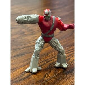 Vintage 90s Marvel X-Men Commando Mini Action Figure Hardees Toy Red Gray